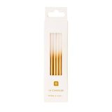 White & Gold Candles | 16 Pack