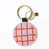 Kelsey Bon Voyage Seed Bead Bag Accessory Key Ring | Light Blue