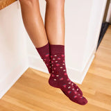 Socks that Support Self-Checks | Maroon Strawberries