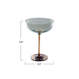 Iridescent Martini Glass | Amber + Green