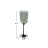 Iridescent Stemmed Wine Glass | Amber + Green