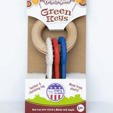 Green Keys Clutching & Teething Toy | Red, White & Blue