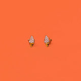 Ice Cream Enamel Flat Back Earrings