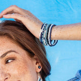 Bracelet Stack Game Day Color Block | Navy + Light Blue