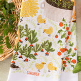 Garden Chickens Tea Towel