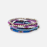 Sage Mixed Stripe Beaded 10 Strand Stretch Bracelet Set | Iceland