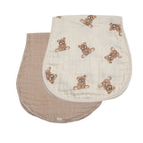 Bamboo Muslin Burp Cloth Set 2-Pack | Teddy/Taupe