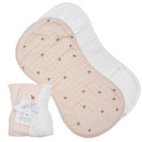 Bamboo Muslin Burp Cloth Set 2-Pack | Cherry/White