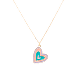 Multi Heart Enamel Charm Necklace