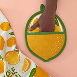 Lemon Pot Holder with Pocket