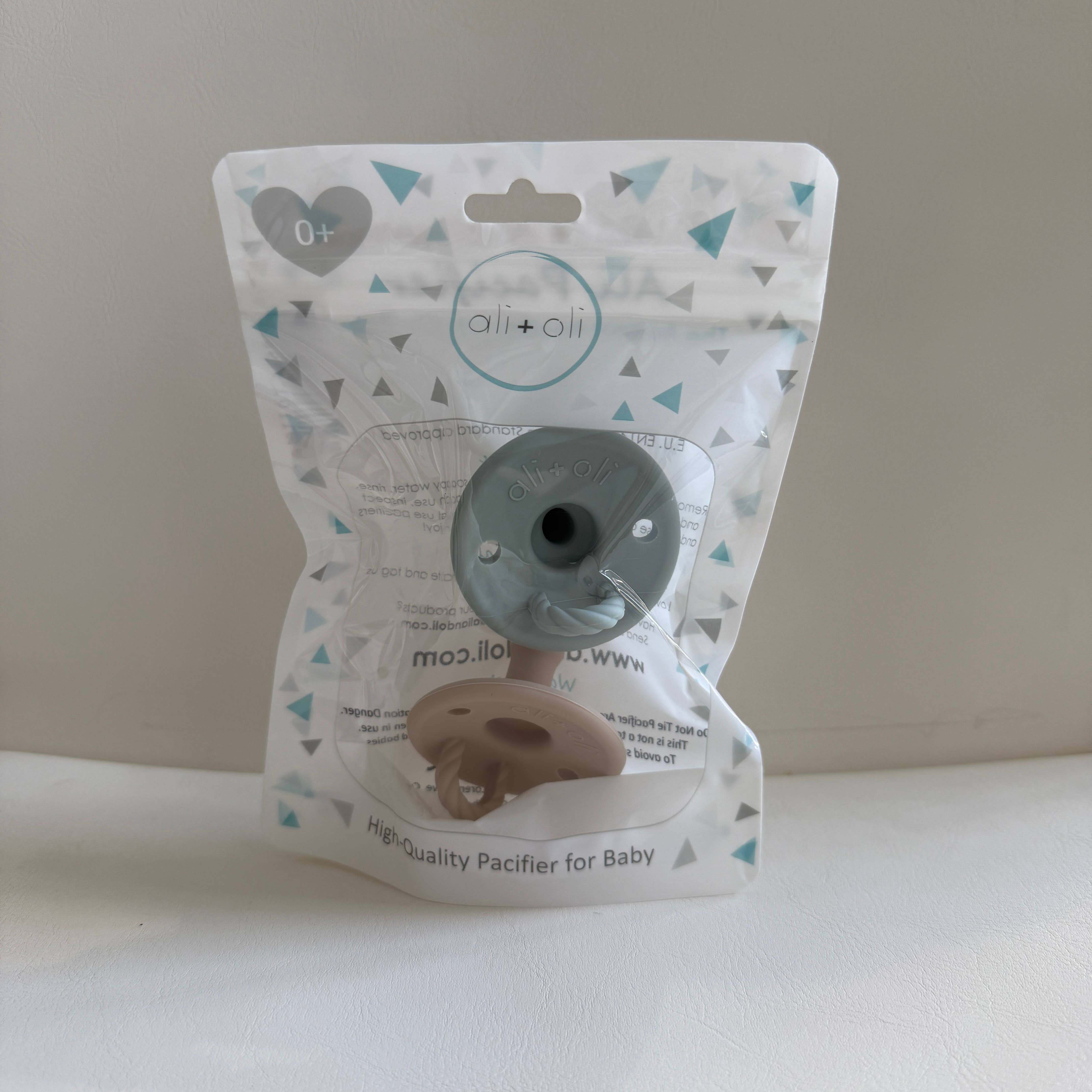 Pacifier Set Round | Taupe + Mist