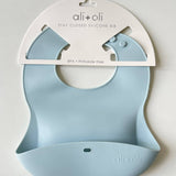 Silicone Roll up Baby Bib | Sky