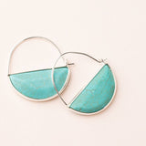 Turquoise + Silver | Stone Prism Hoop