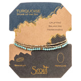 Turquoise + Gold Delicate Stone Bracelet/Necklace