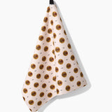 Artisanal Floral Cream Tea Towel
