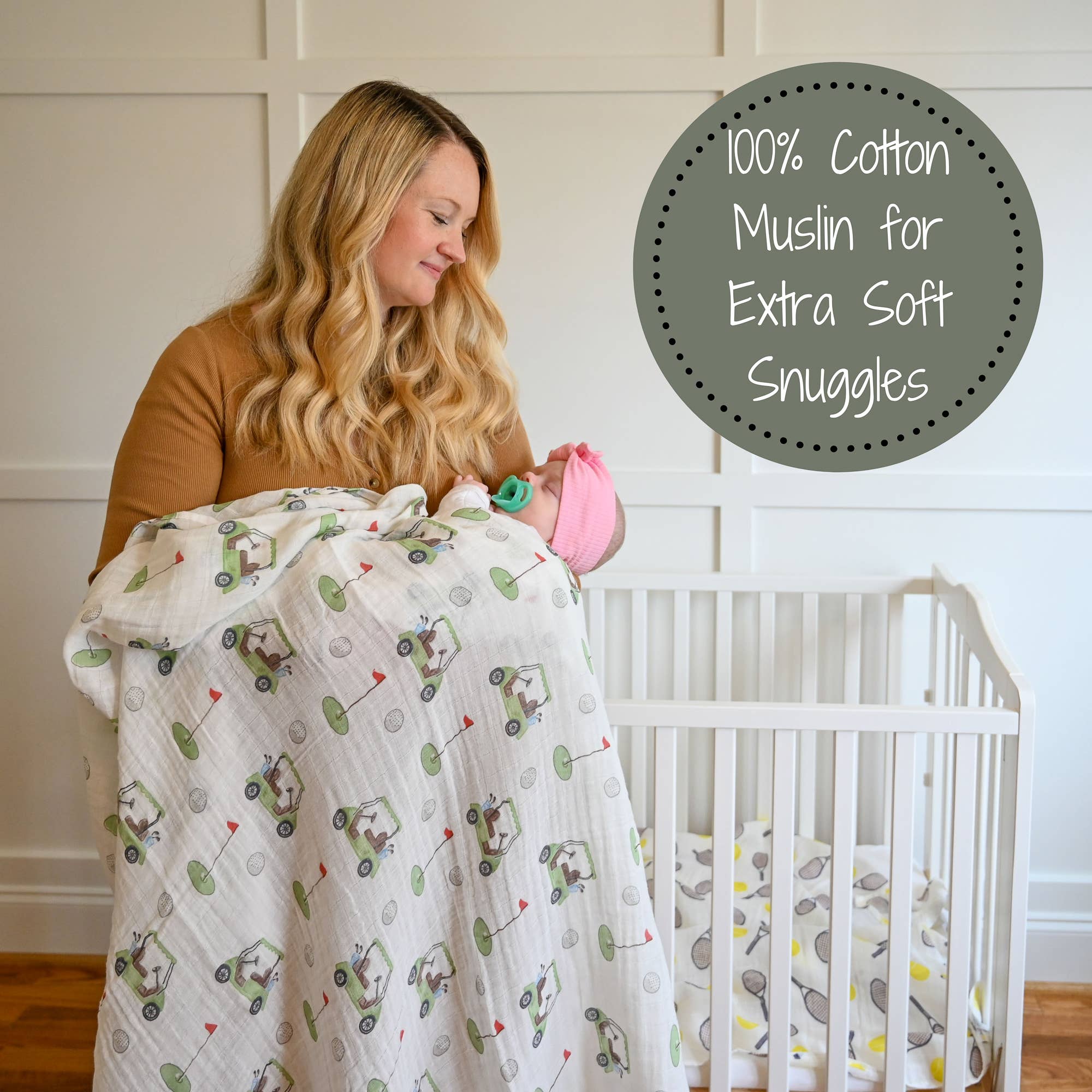Golf a Round Muslin Swaddle Blanket