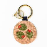 Kelsey Olives Seed Bead Bag Accessory Key Ring | Blush