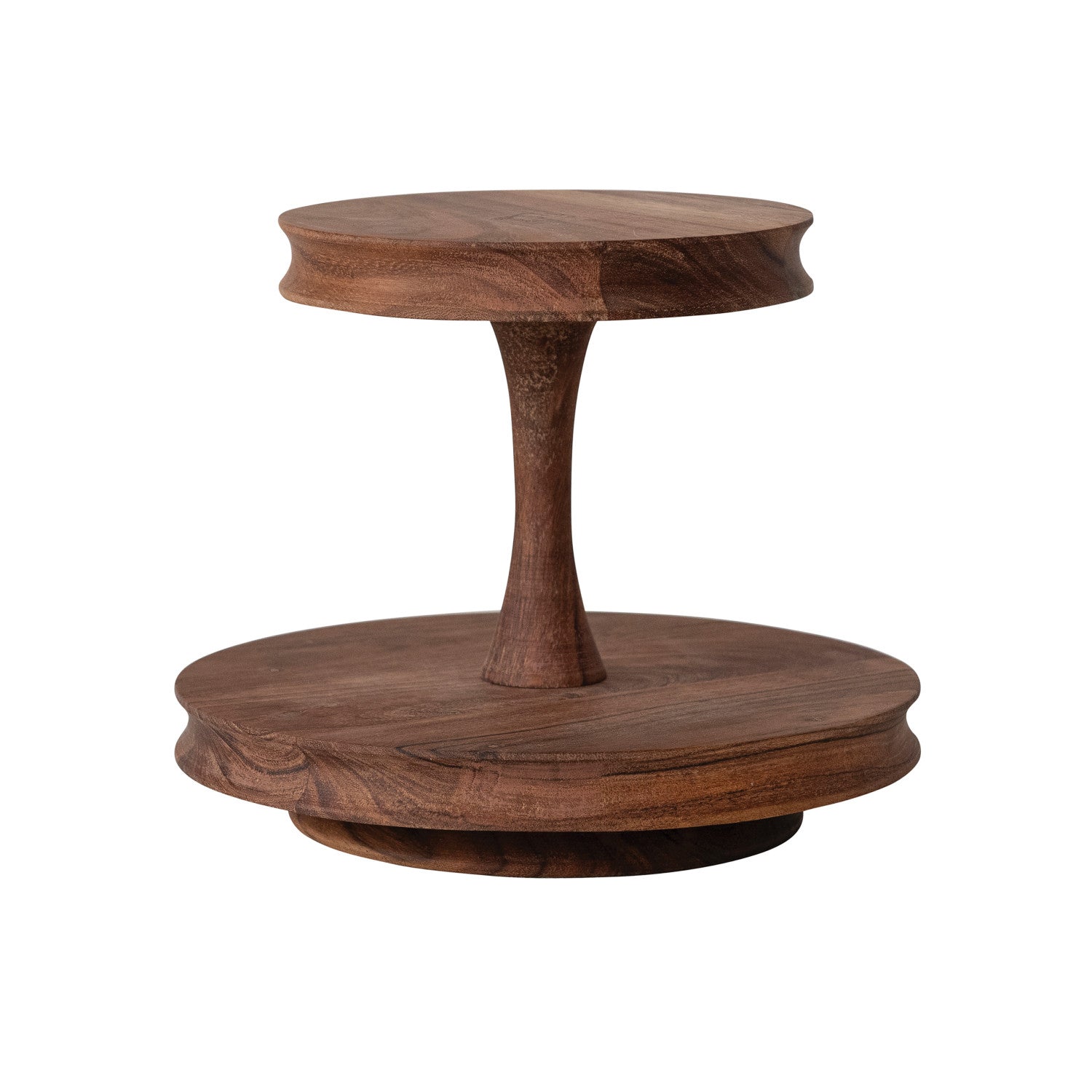 Acacia Wood 2-Tier Tray, Natural, KD