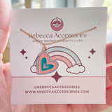 Multi Heart Enamel Charm Necklace