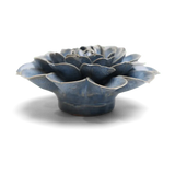 Blue Fiesta Marigold Ceramic Flower