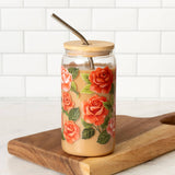 Roses Glass Can