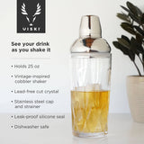 Crystal Cocktail Shaker with Built-in Strainer