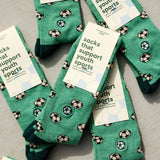 Socks that Support Youth Sports | Green Soccer Balls