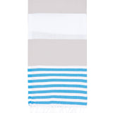 Beige/Blue Turkish Towel
