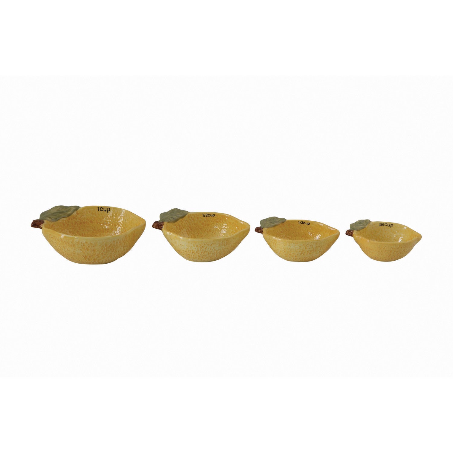 Stoneware Lemon Measuring Cups | Set of 4