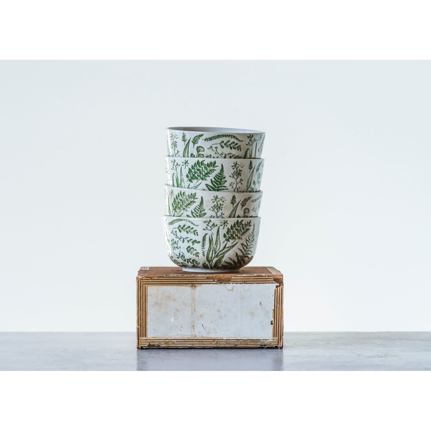 Hand-Stamped Bowl with Embossed Pattern