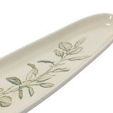 Oval Debossed Stoneware Tray w/ Botanical
