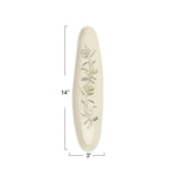 Oval Debossed Stoneware Tray w/ Botanical