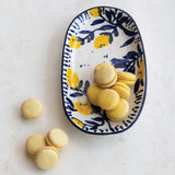 Hand-Painted Stoneware Platter with Lemons