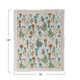 Floral Cotton Knit Baby Blanket