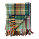 Plaid Woven Cotton Throw with Fringe