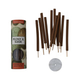 Peony + Suede Scented Incense Sticks with Marble Incense Holder