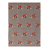 Foxes Cotton Knit Baby Blanket