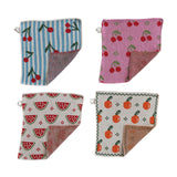 Cotton Knit Dish Cloth with Fruit Pattern | 4 Styles