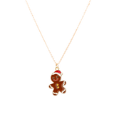 Gingerbread Man Enamel Charm Necklace