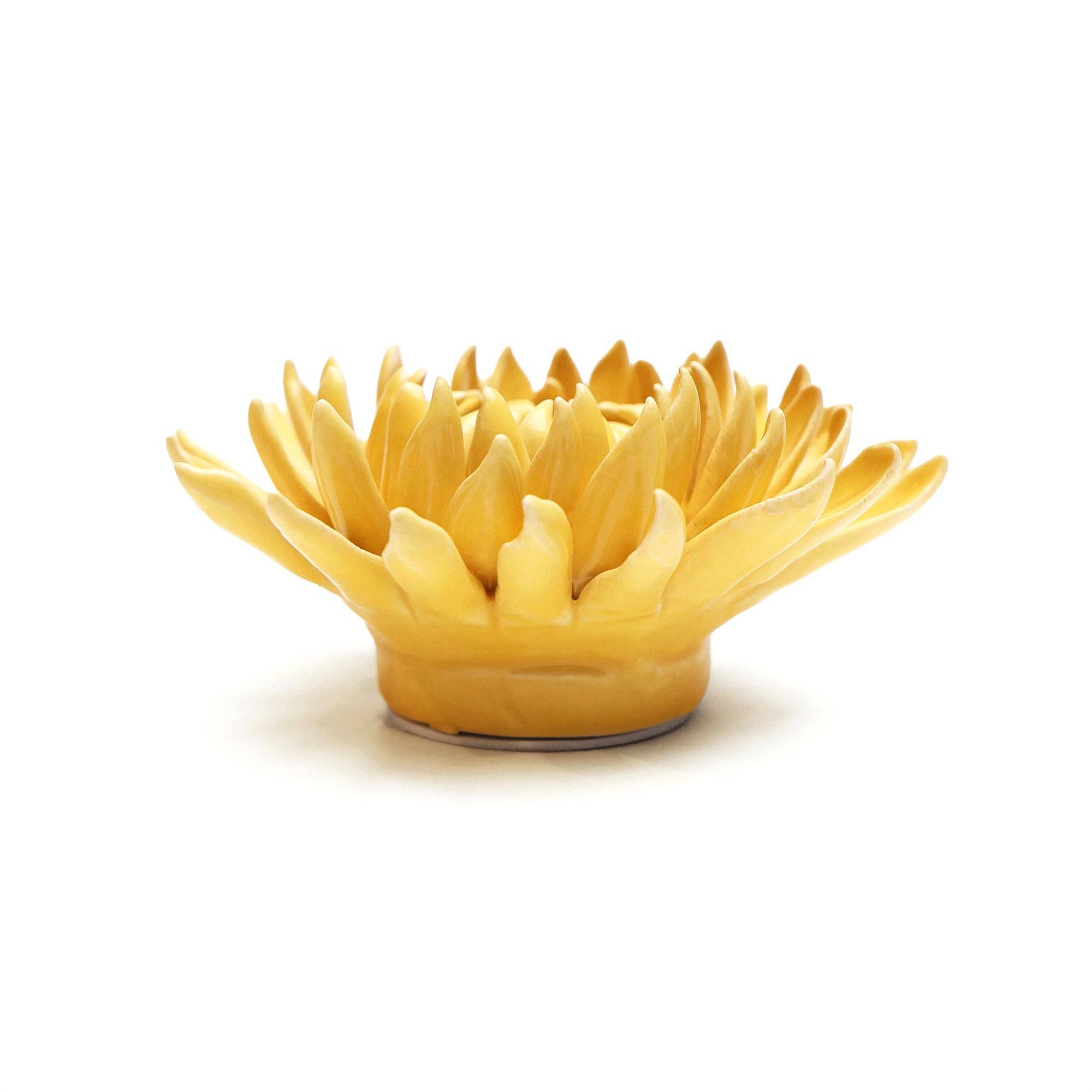 Canary Yellow Mum Ceramic Flower