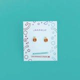 Ladybug Enamel Flat Back Earrings