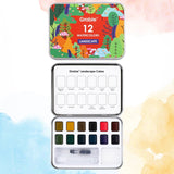 Watercolor Pocket Set Of 12 With Brush | Landscape Colors