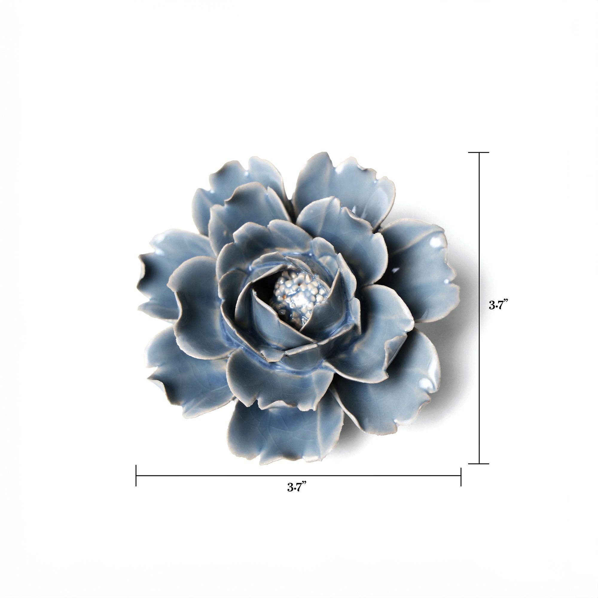 Pastel Blue Rose Ceramic Flower