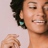 Howlite + Gold | Stone Prism Hoop