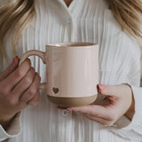 Heart Pink Stoneware Coffee Mug