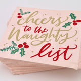 Cheers to the Naughty List | Holiday Cocktail Napkins | 20ct