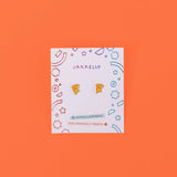 Pizza Enamel Flat Back Earrings