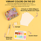 Watercolor Pocket Set Of 12 With Brush | Dessert Colors