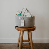 Gray Rope Diaper Caddy