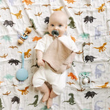 Dinosaurs Muslin Swaddle Blanket